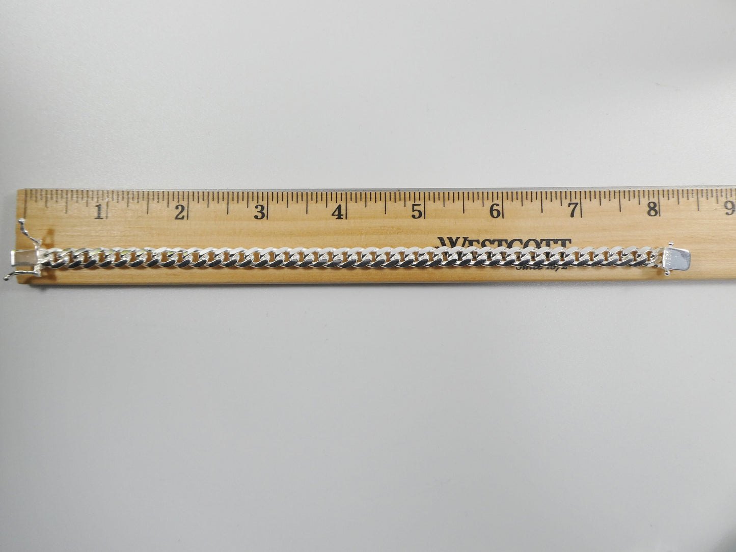 7mm real Miami link solid 925 sterling silver men bracelet safety box lock