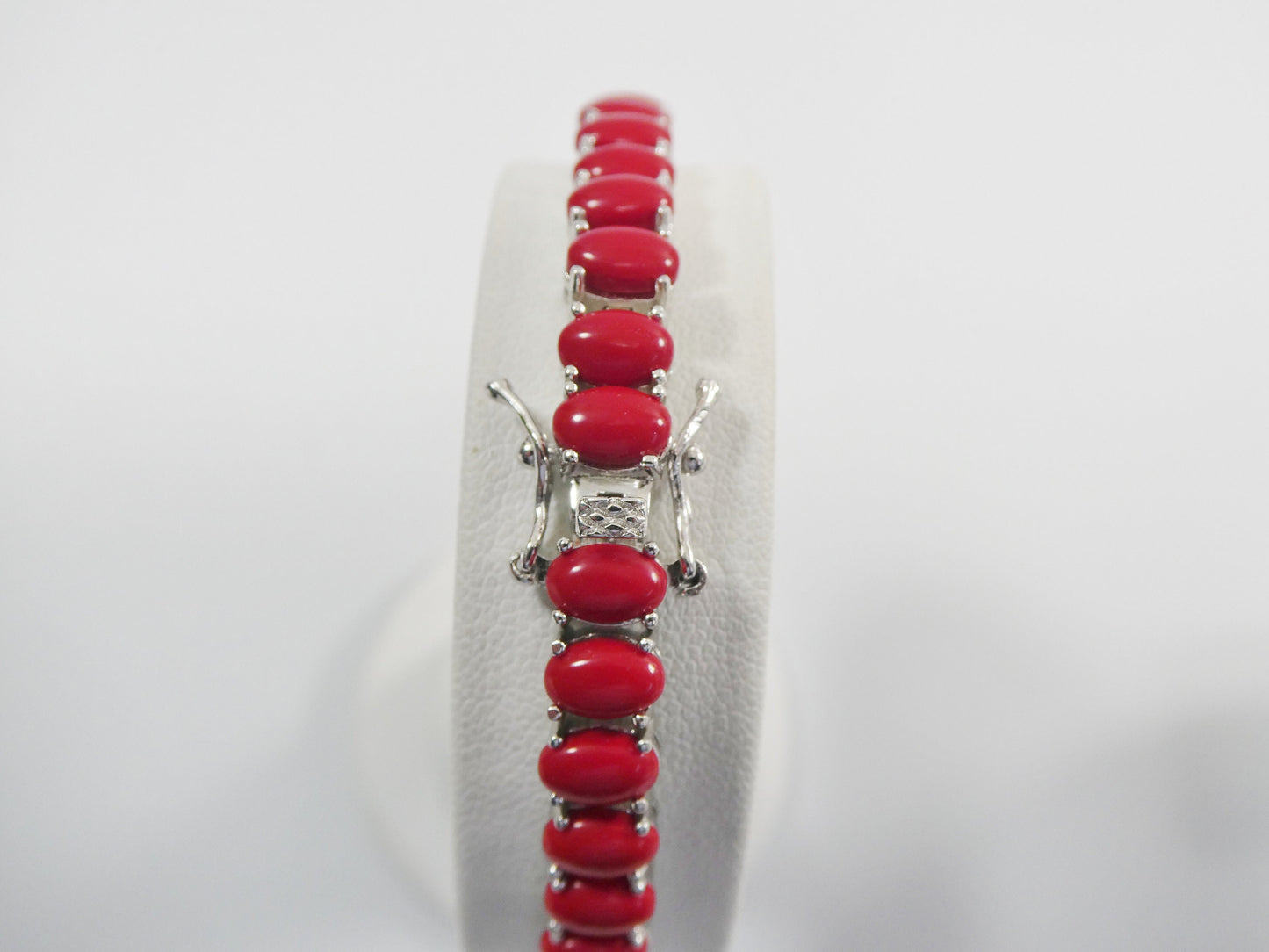 7 inch real 925 sterling silver ruby turquoise tennis bracelet