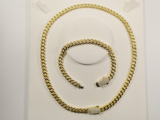 real 925 sterling silver 7mm solid Monaco style 14k yellow gold color finish