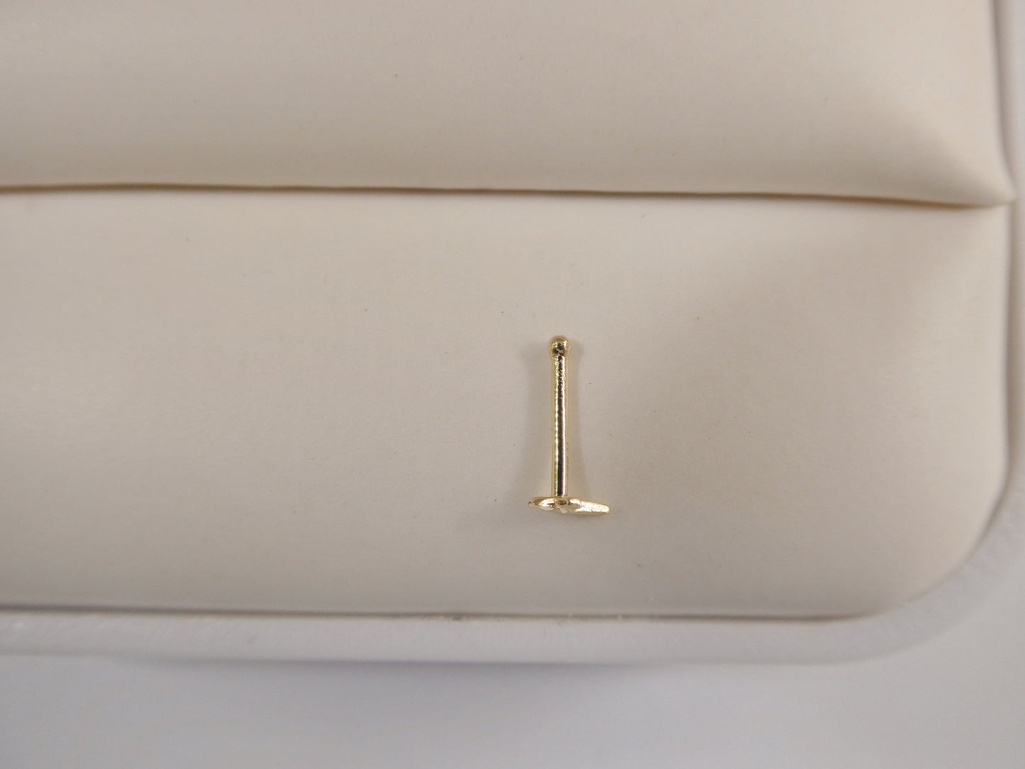 14k real solid yellow gold diamond cut cross nose ring