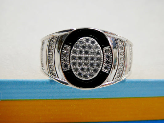 real solid 925 sterling silver men ring rhodium plating finish