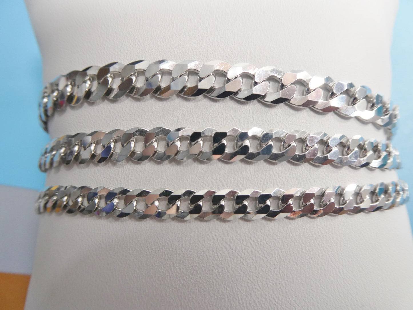 real 925 sterling silver 8 inch curb bracelet