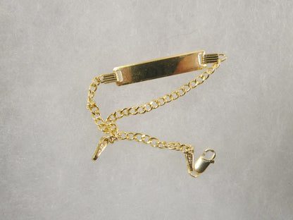 Real 10k Solid Yellow Gold 5.5 inch Curb Style Baby Bracelet
