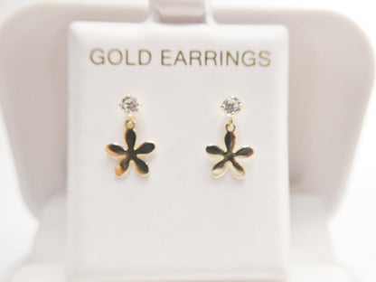 Real 10k Solid Yellow Gold Design Push Post Earrings