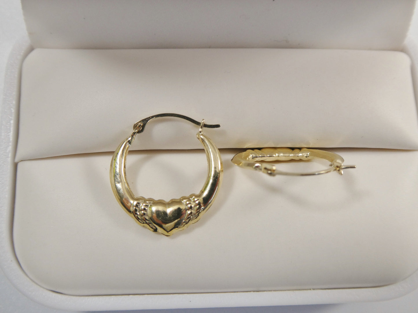 10k real solid yellow gold small heart earrings