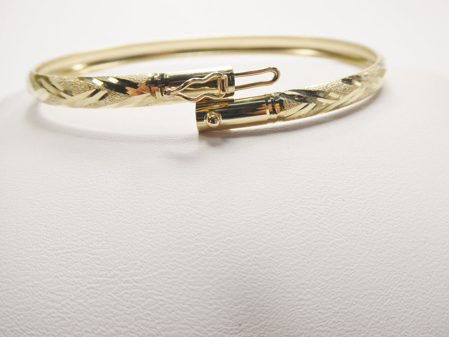 14K real solid yellow gold children baby bangle bracelet