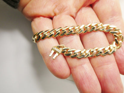 6.5 Inch Real 10k Solid Yellow Gold 5mm/7mm Monaco Bracelet