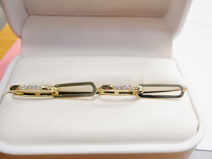 Real 10k Solid Yellow Gold Designer Hoop Huggie Earrings