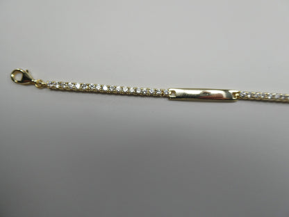 925 Sterling Silver 5 Inch Plus Baby ID Bracelet Extension Yellow Gold Color