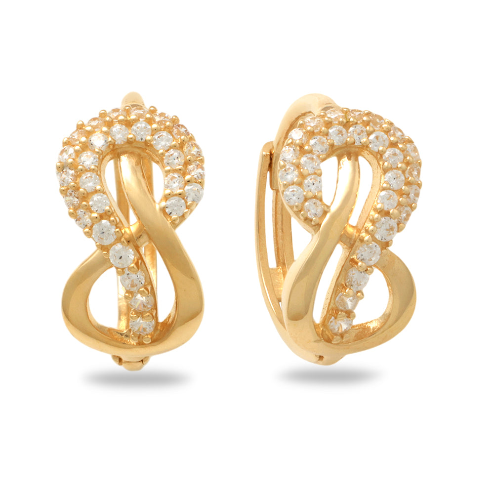 Real 10k Solid Yellow Gold Fancy Hoop Huggies Earrings