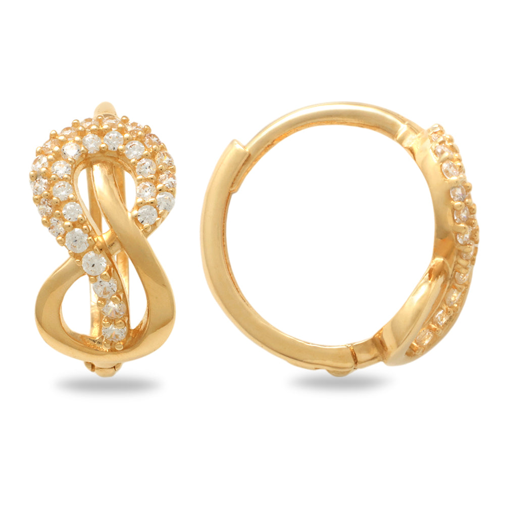 Real 10k Solid Yellow Gold Fancy Hoop Huggies Earrings