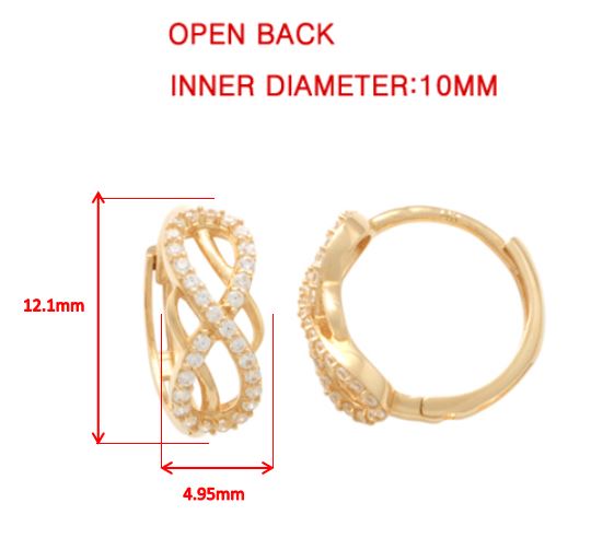 Real 10k Solid Yellow Gold Fancy Hoop Huggies Earrings