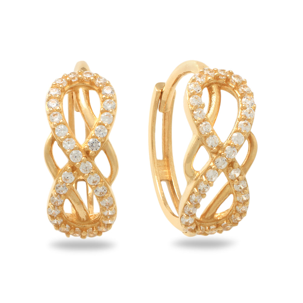 Real 10k Solid Yellow Gold Fancy Hoop Huggies Earrings