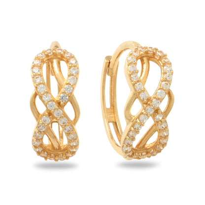 Real 10k Solid Yellow Gold Fancy Hoop Huggies Earrings