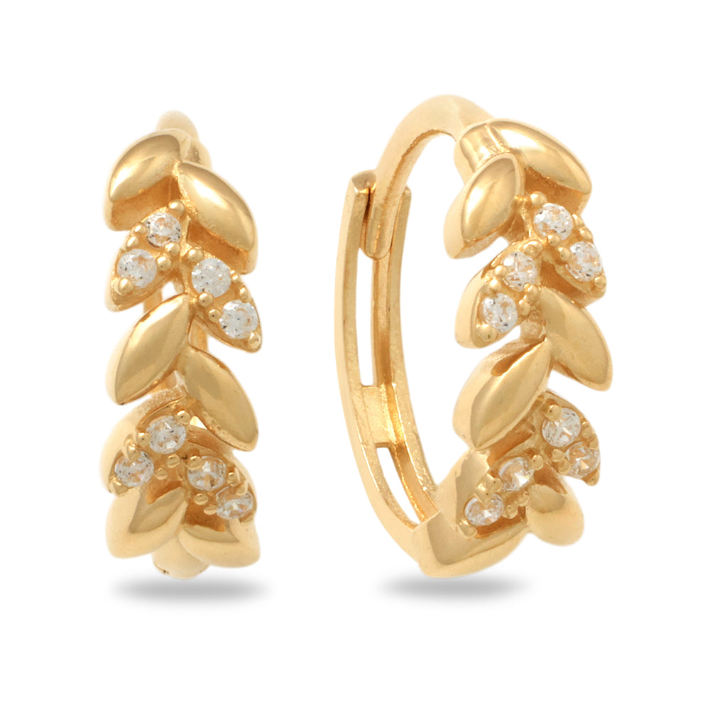 Real 10k Solid Yellow Gold Fancy Hoop Huggies Earrings