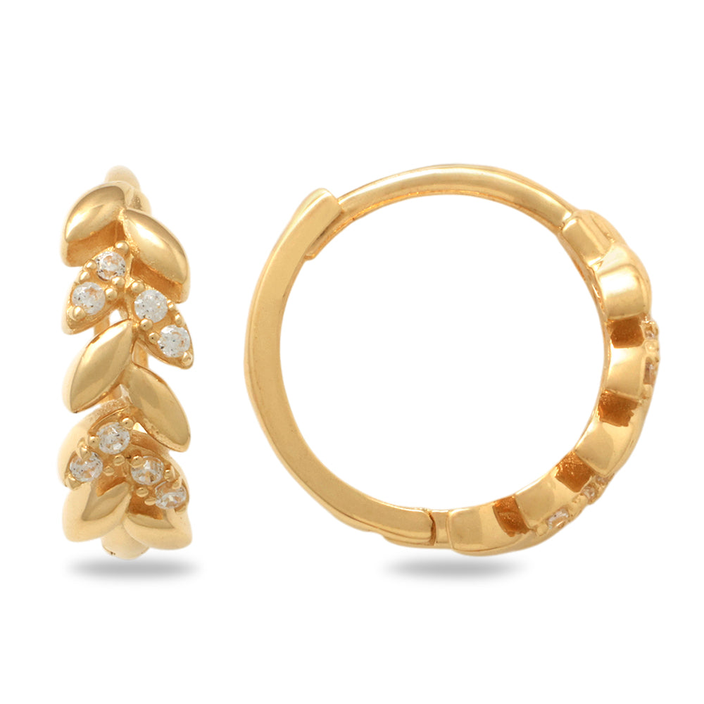 Real 10k Solid Yellow Gold Fancy Hoop Huggies Earrings