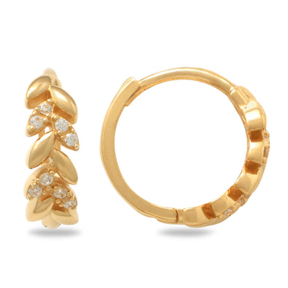 Real 10k Solid Yellow Gold Fancy Hoop Huggies Earrings