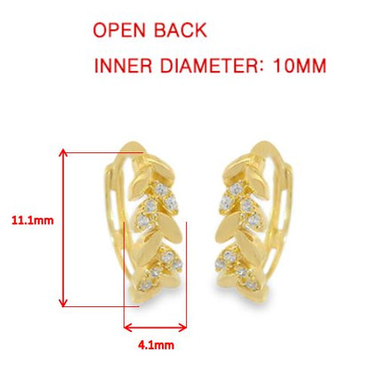 Real 10k Solid Yellow Gold Fancy Hoop Huggies Earrings