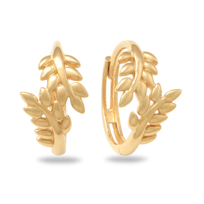 Real 10k Solid Yellow Gold Fancy Hoop Huggies Earrings