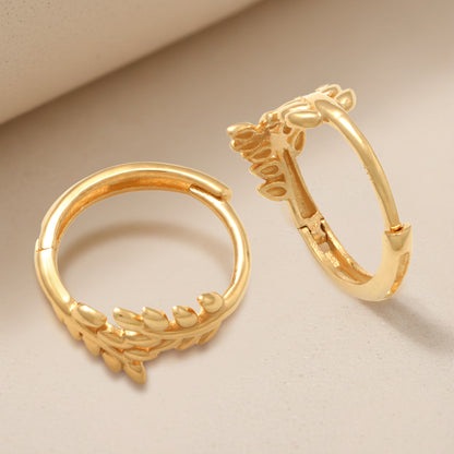 Real 10k Solid Yellow Gold Fancy Hoop Huggies Earrings