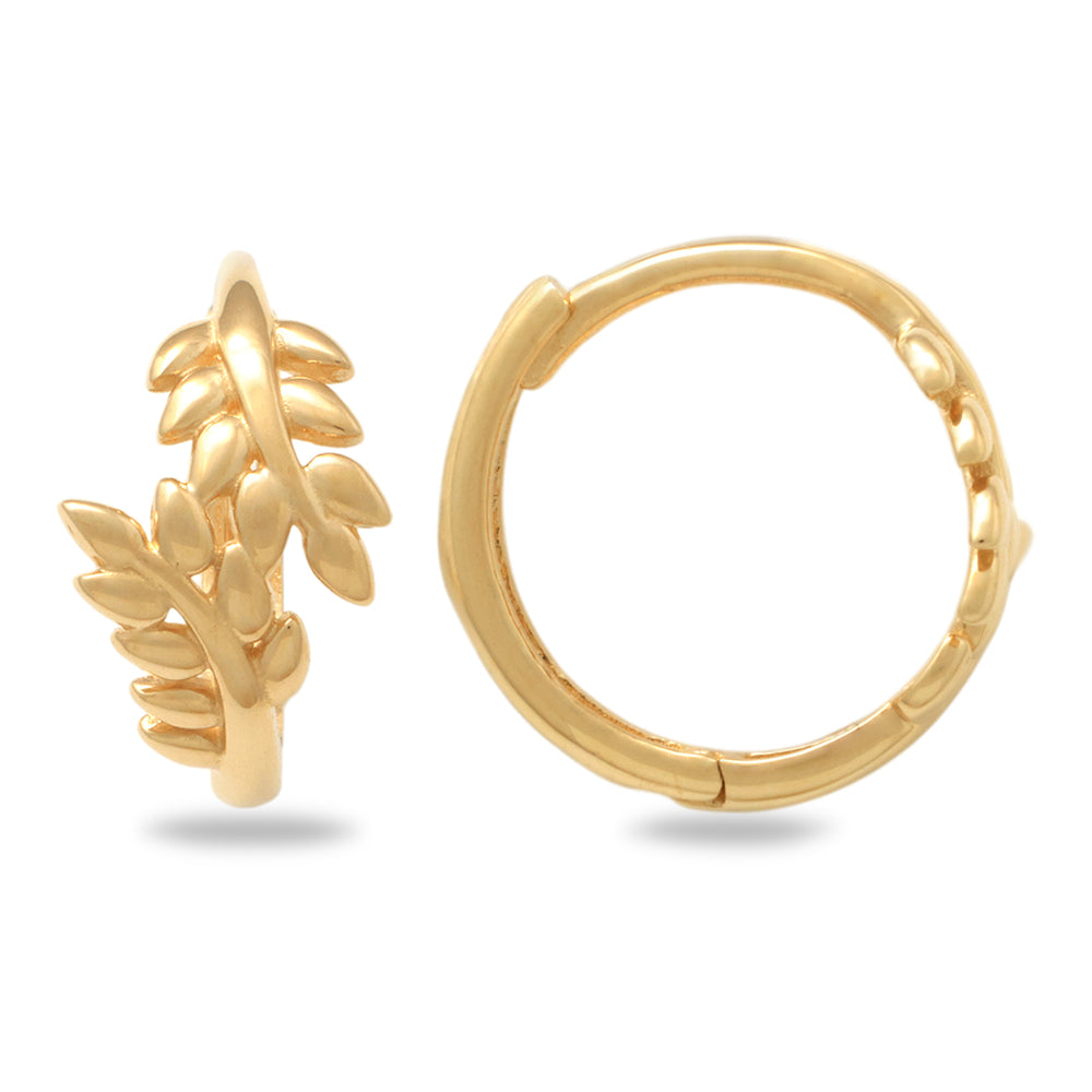 Real 10k Solid Yellow Gold Fancy Hoop Huggies Earrings