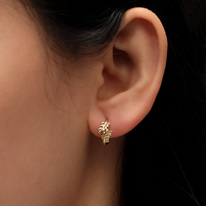 Real 10k Solid Yellow Gold Fancy Hoop Huggies Earrings