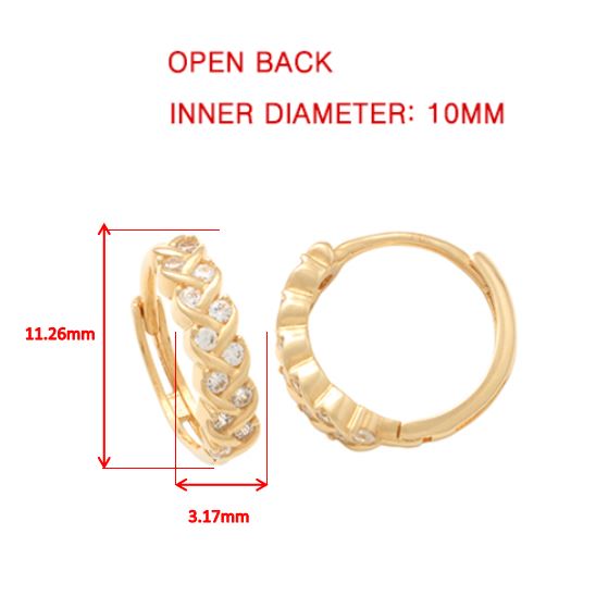 Real 10k Solid Yellow Gold Fancy Hoop Huggies Earrings