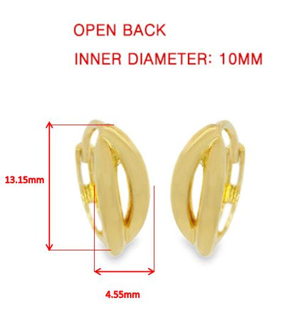 Real 10k Solid Yellow Gold Fancy Hoop Huggies Earrings