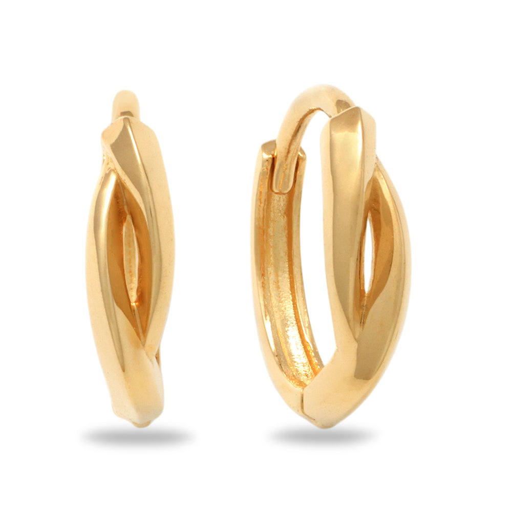 Real 10k Solid Yellow Gold Fancy Hoop Huggies Earrings