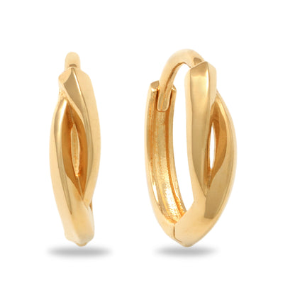Real 10k Solid Yellow Gold Fancy Hoop Huggies Earrings