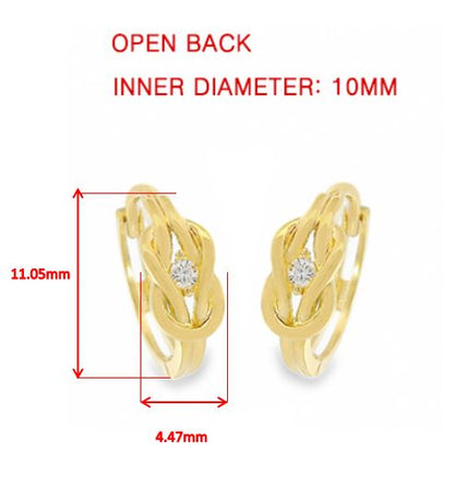 Real 10k Solid Yellow Gold Fancy Hoop Huggies Earrings