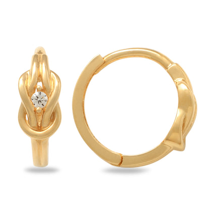 Real 10k Solid Yellow Gold Fancy Hoop Huggies Earrings
