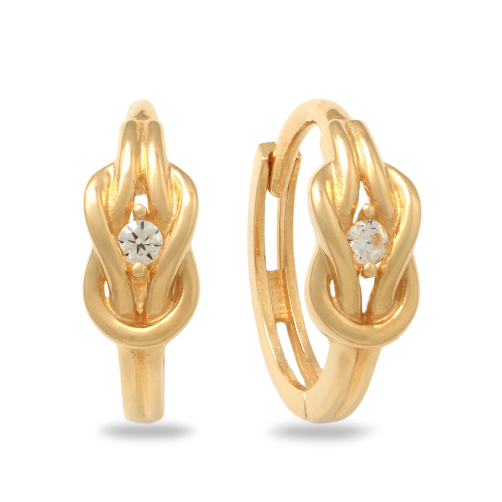 Real 10k Solid Yellow Gold Fancy Hoop Huggies Earrings