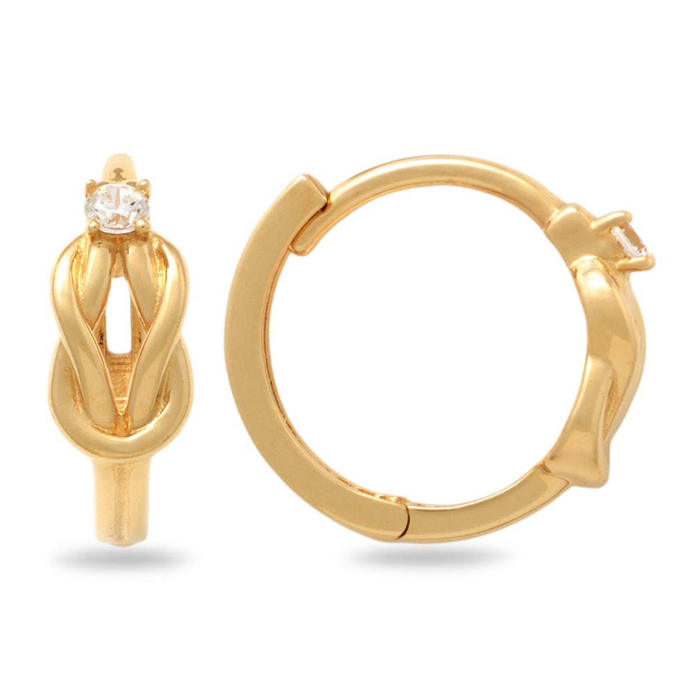 Real 10k Solid Yellow Gold Fancy Hoop Huggies Earrings