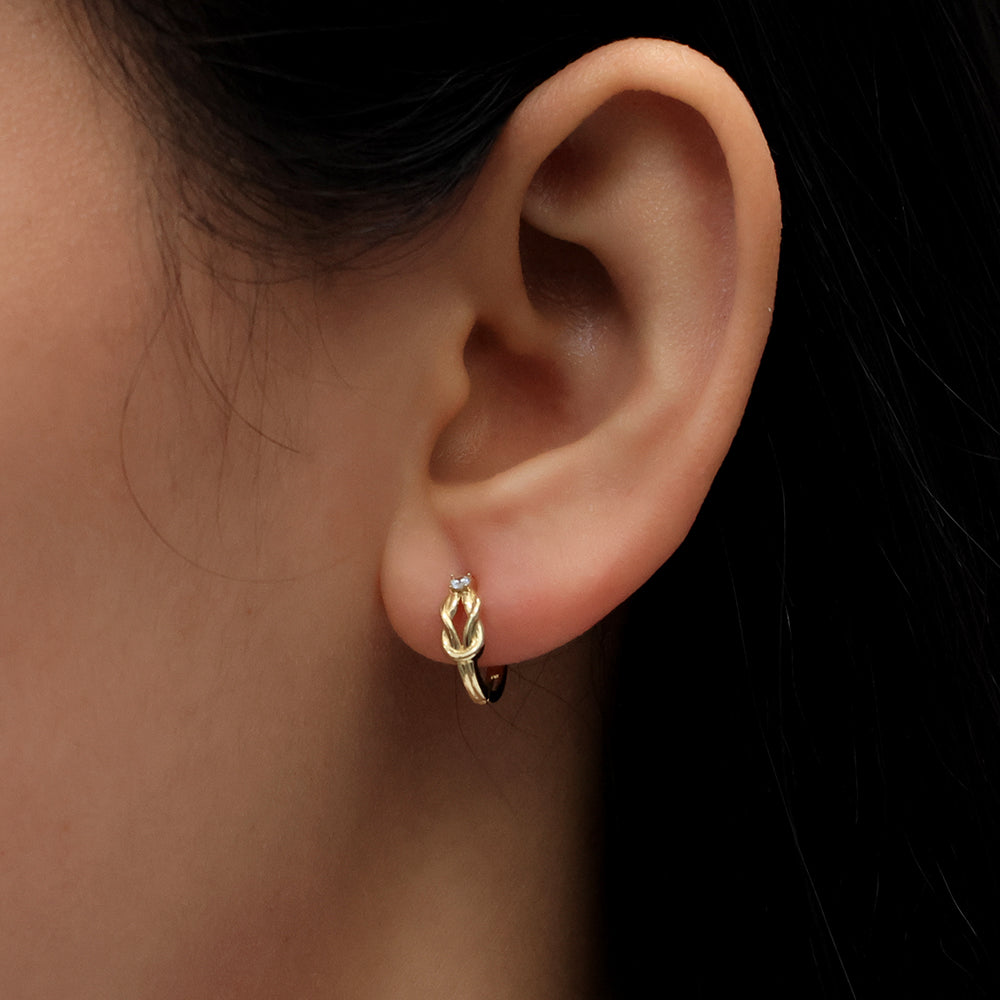Real 10k Solid Yellow Gold Fancy Hoop Huggies Earrings