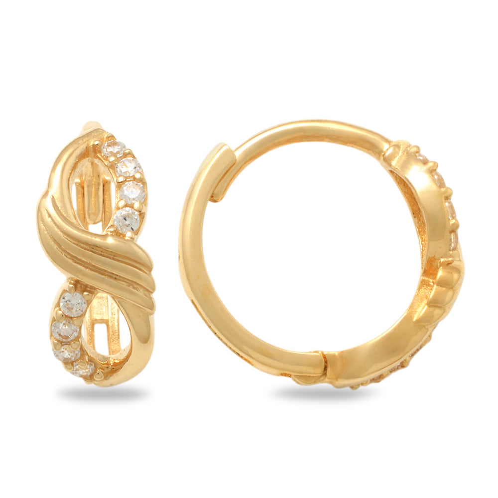 Real 10k Solid Yellow Gold Fancy Hoop Huggies Earrings