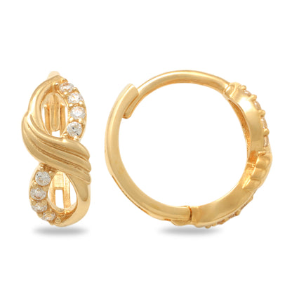 Real 10k Solid Yellow Gold Fancy Hoop Huggies Earrings