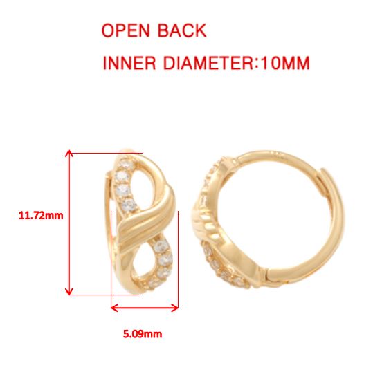 Real 10k Solid Yellow Gold Fancy Hoop Huggies Earrings