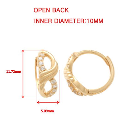 Real 10k Solid Yellow Gold Fancy Hoop Huggies Earrings