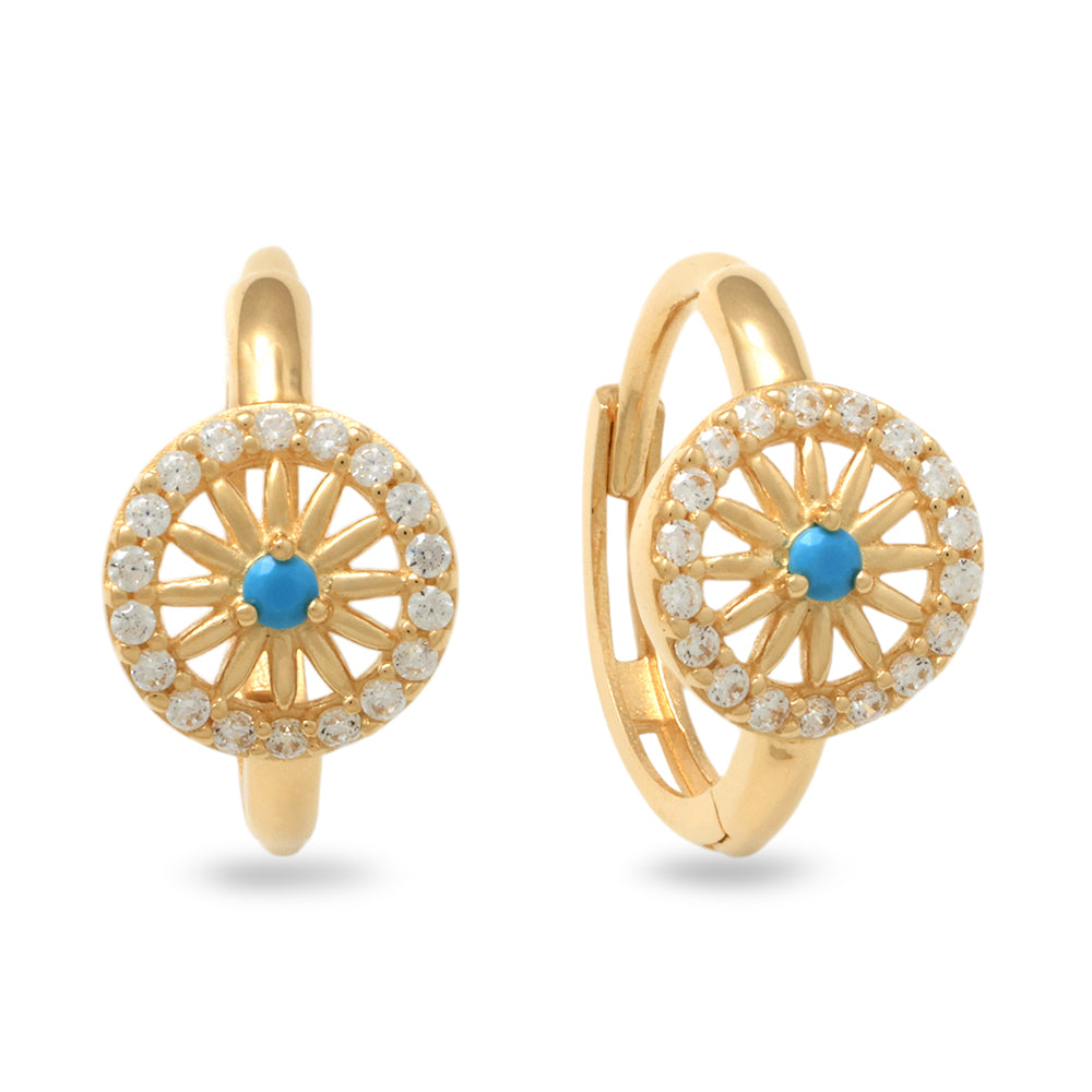 Real 10k Solid Yellow Gold Fancy Hoop Huggies Earrings