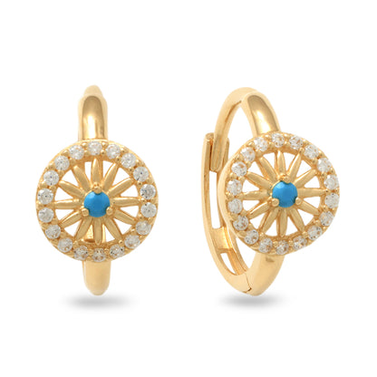 Real 10k Solid Yellow Gold Fancy Hoop Huggies Earrings