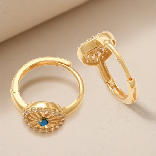 Real 10k Solid Yellow Gold Fancy Hoop Huggies Earrings