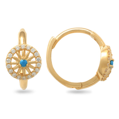 Real 10k Solid Yellow Gold Fancy Hoop Huggies Earrings