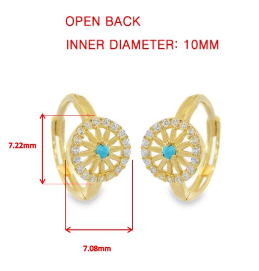 Real 10k Solid Yellow Gold Fancy Hoop Huggies Earrings