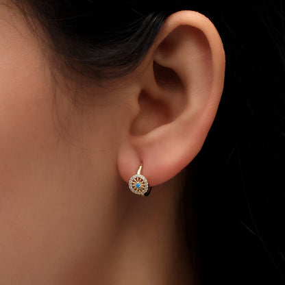 Real 10k Solid Yellow Gold Fancy Hoop Huggies Earrings
