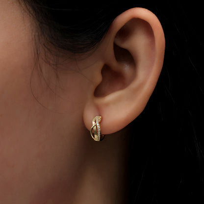 Real 10k Solid Yellow Gold Fancy Hoop Huggies Leaf Earrings