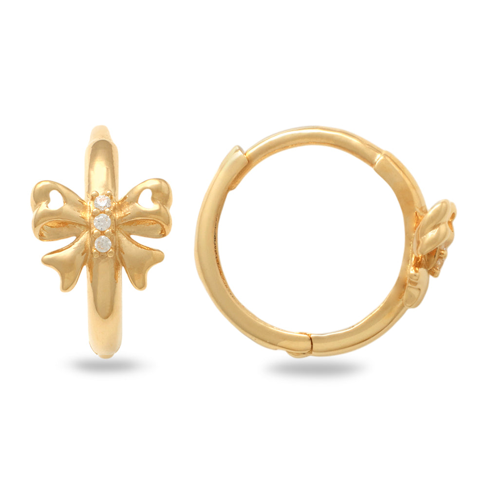Real 10k Solid Yellow Gold Fancy Hoop Huggies Leaf Earrings
