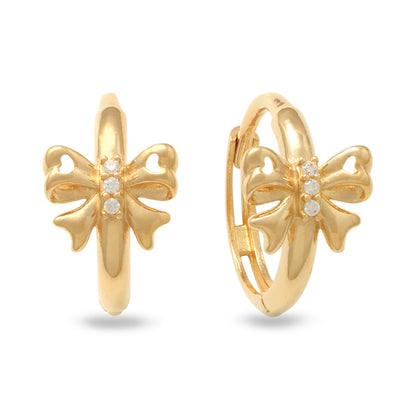 Real 10k Solid Yellow Gold Fancy Hoop Huggies Leaf Earrings