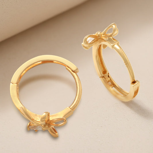 Real 10k Solid Yellow Gold Fancy Hoop Huggies Leaf Earrings