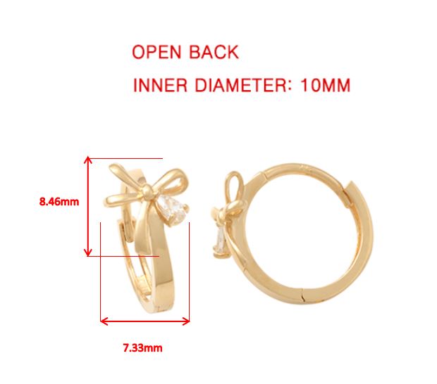 Real 10k Solid Yellow Gold Fancy Hoop Huggies Leaf Earrings